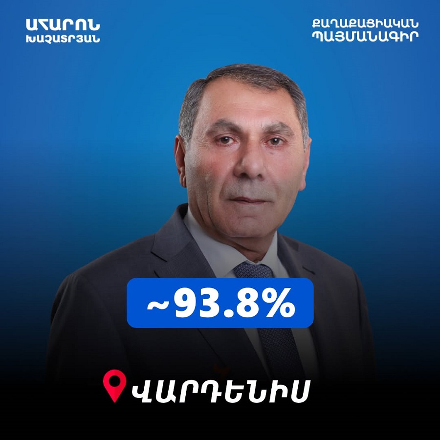 В Варденисе партия «Гражданский договор» получила 93,8% голосов