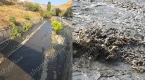 Река Раздан за два дня превратилась в поток мутной воды